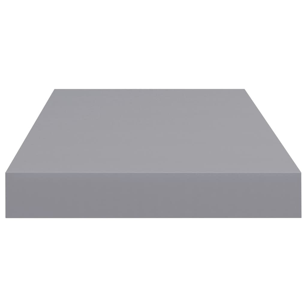 Floating Wall Shelves Set of 2 - Gray Display Shelves for Books and Collectibles