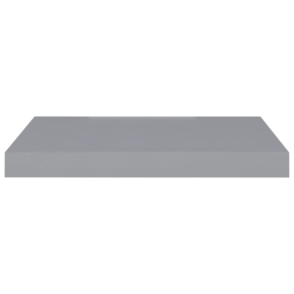 Floating Wall Shelves Set of 2 - Gray Display Shelves for Books and Collectibles