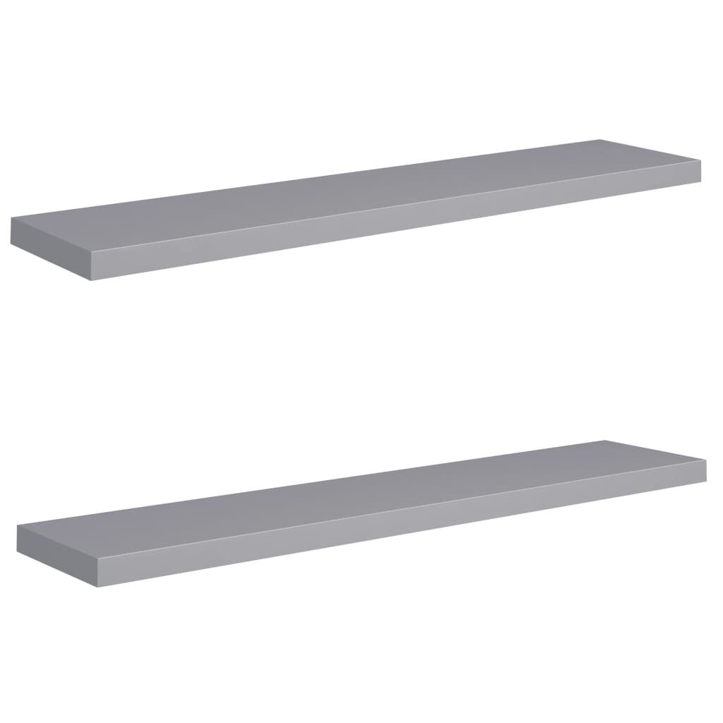 Modern Floating Wall Shelves Set of 2 - Gray, 47.2, Honeycomb MDF