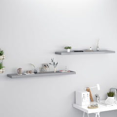Modern Floating Wall Shelves Set of 2 - Gray, 47.2, Honeycomb MDF