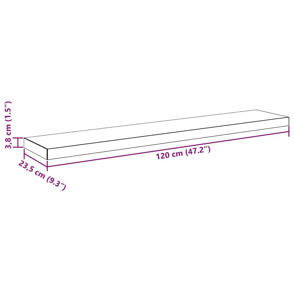 Modern Floating Wall Shelves Set of 2 - Gray, 47.2, Honeycomb MDF