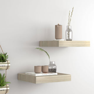 Stylish Floating Wall Shelves Set of 2 for Displaying Collectibles and Books