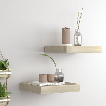 Stylish Floating Wall Shelves Set of 2 for Displaying Collectibles and Books