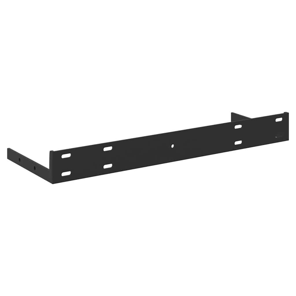 Oak and White Floating Display Shelves, Set of Two