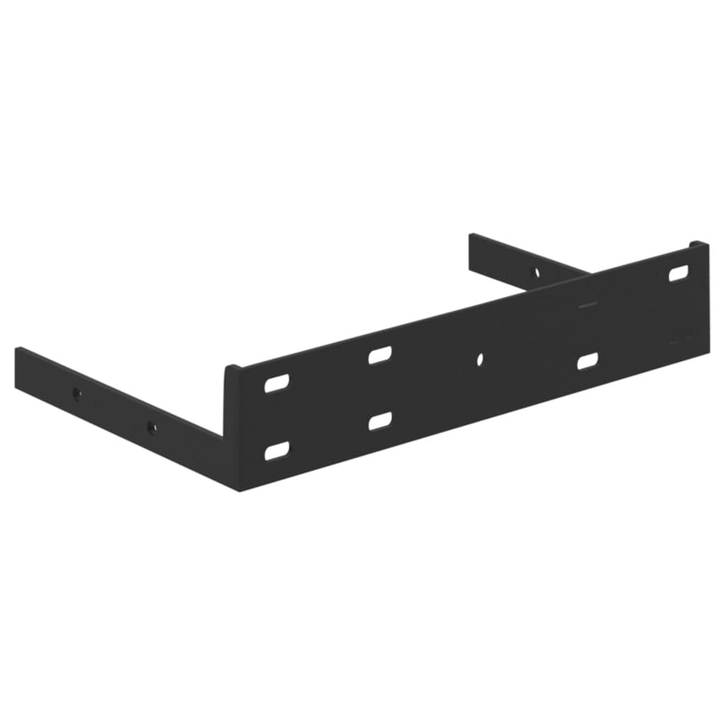 Oak and White Floating Display Shelves, Set of Two