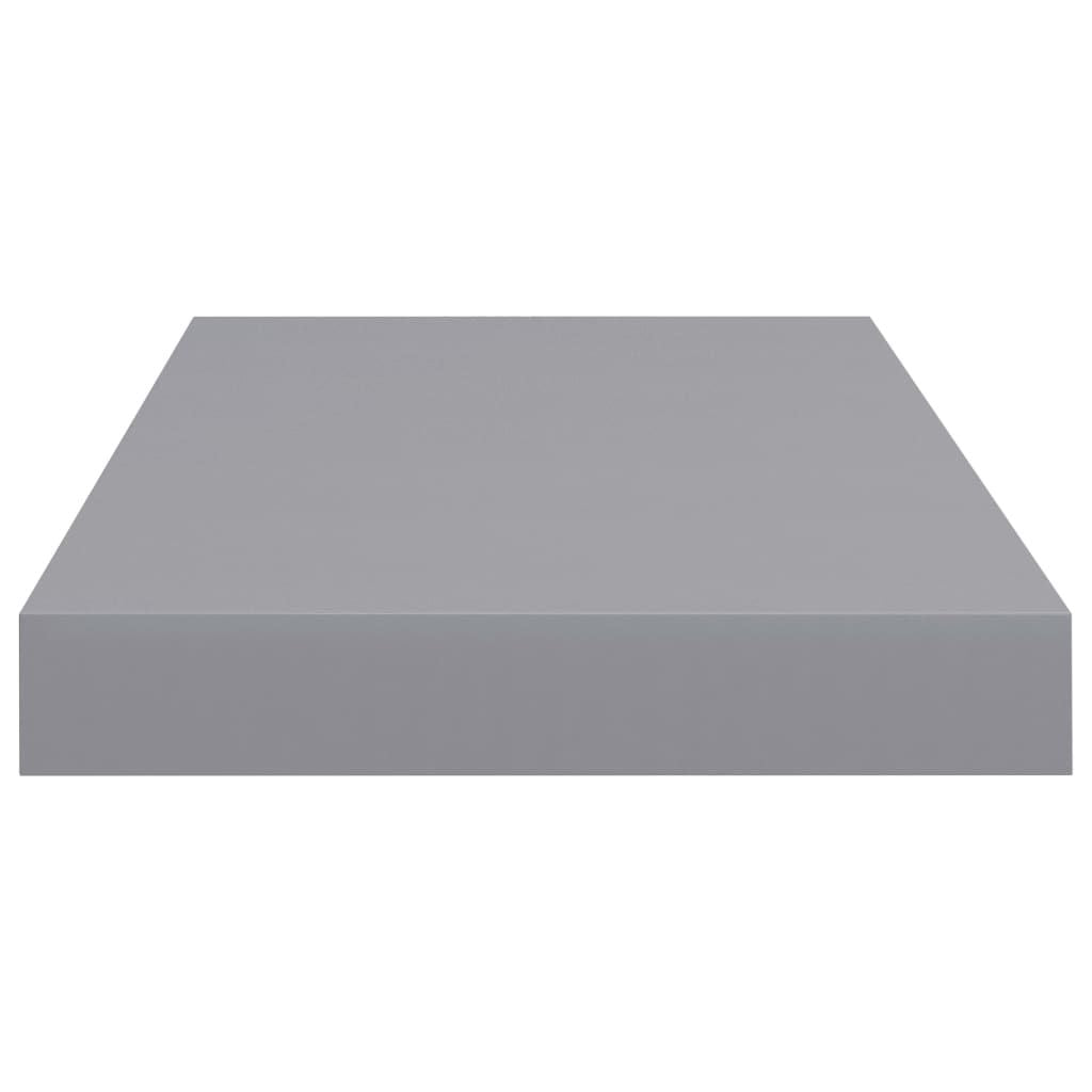 Set of 4 Gray Floating Wall Shelves with Invisible Mounting