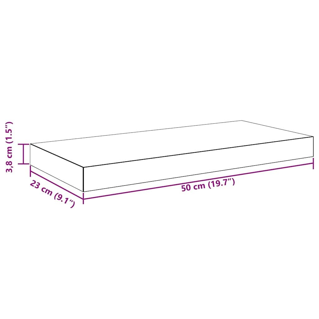 Set of 4 Gray Floating Wall Shelves with Invisible Mounting