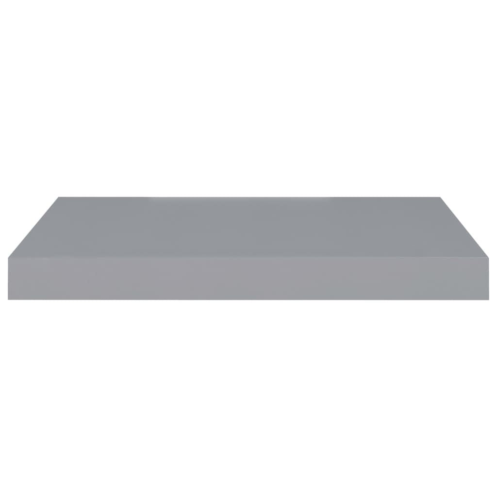 Set of 4 Gray Floating Wall Shelves with Invisible Mounting