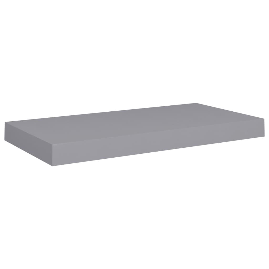 Set of 4 Gray Floating Wall Shelves with Invisible Mounting