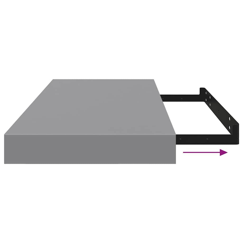 Gray Floating Wall Shelves Set of 4 – Display Collectibles with Style