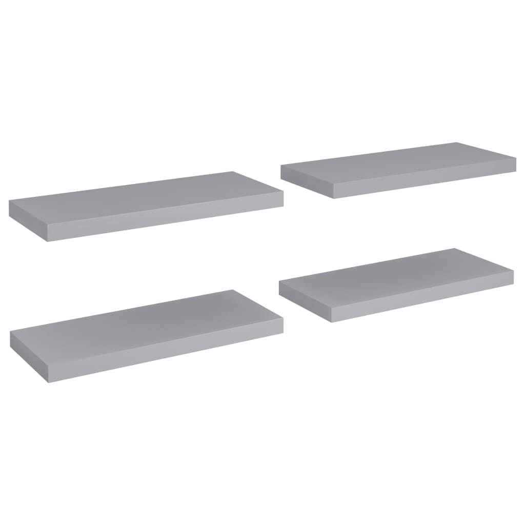 Gray Floating Wall Shelves Set of 4 – Display Collectibles with Style
