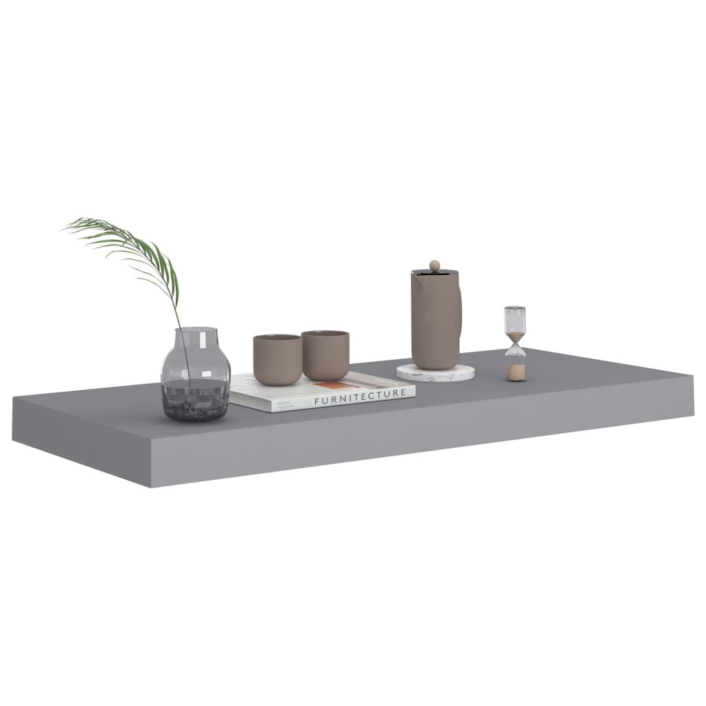 Gray Floating Wall Shelves Set of 4 – Display Collectibles with Style
