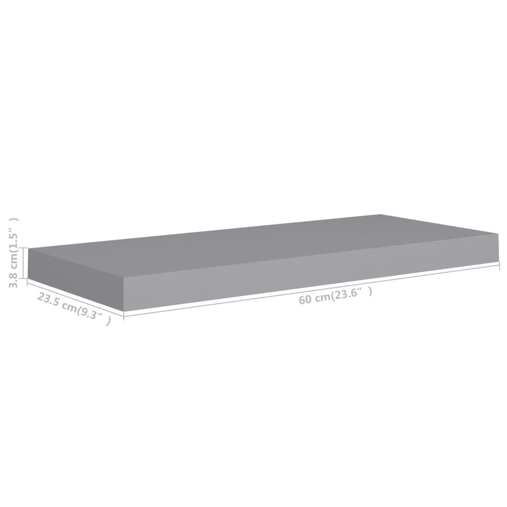 Gray Floating Wall Shelves Set of 4 – Display Collectibles with Style