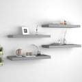 Gray Floating Wall Shelves Set of 4 – Display Collectibles with Style