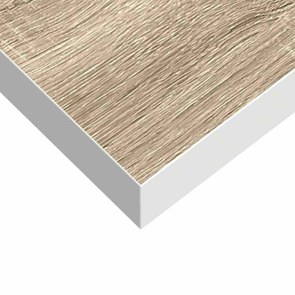 Oak and White Floating Display Shelves