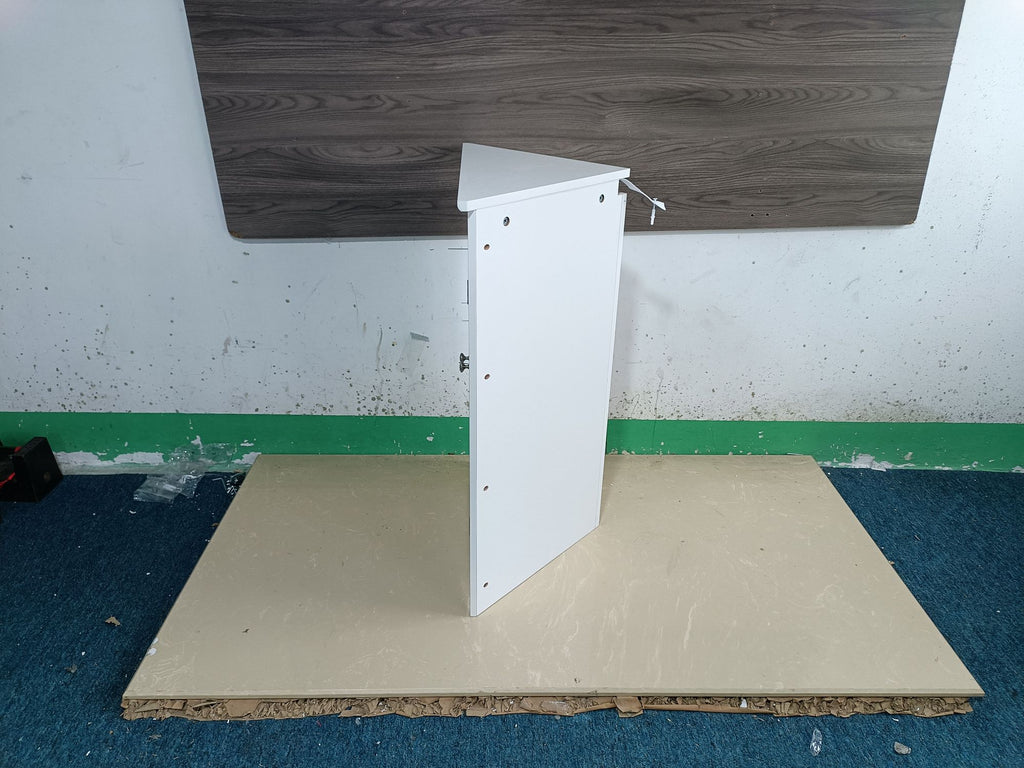 Freestanding Corner Cabinet with Adjustable Shelf and Beadboard Doors