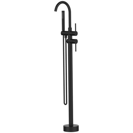 Matte Black Freestanding Tub Filler with Handheld Shower
