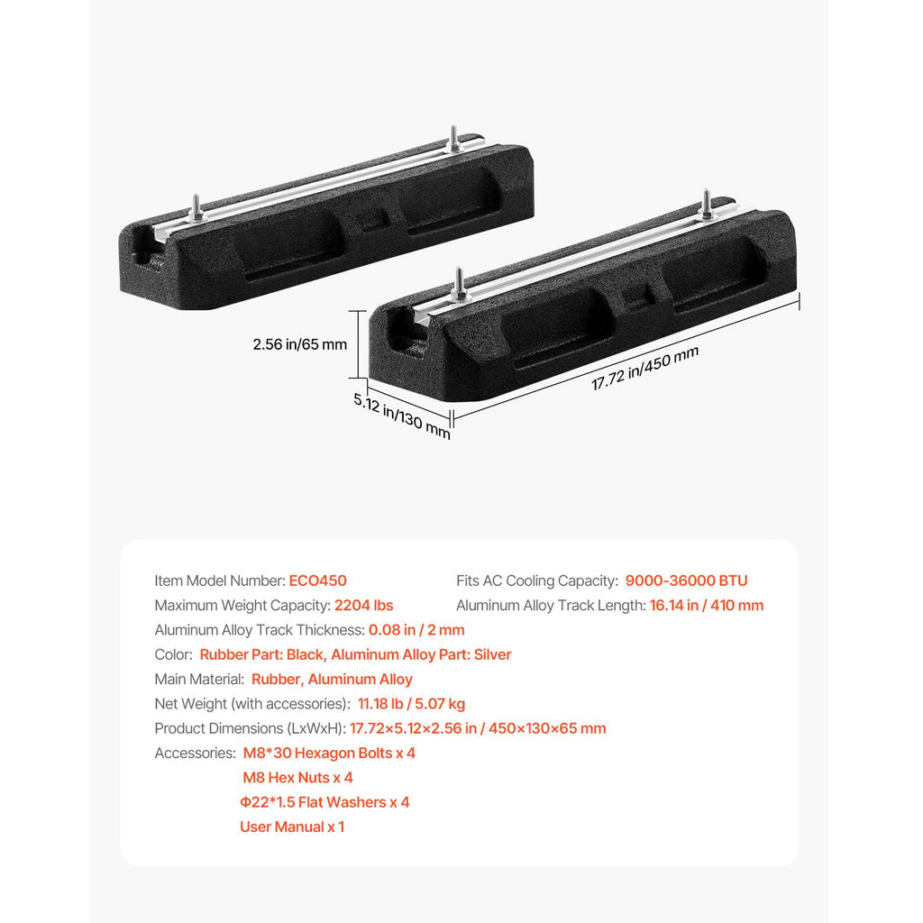 Mini-Split Floor Mount Base with Anti-Vibration Pads