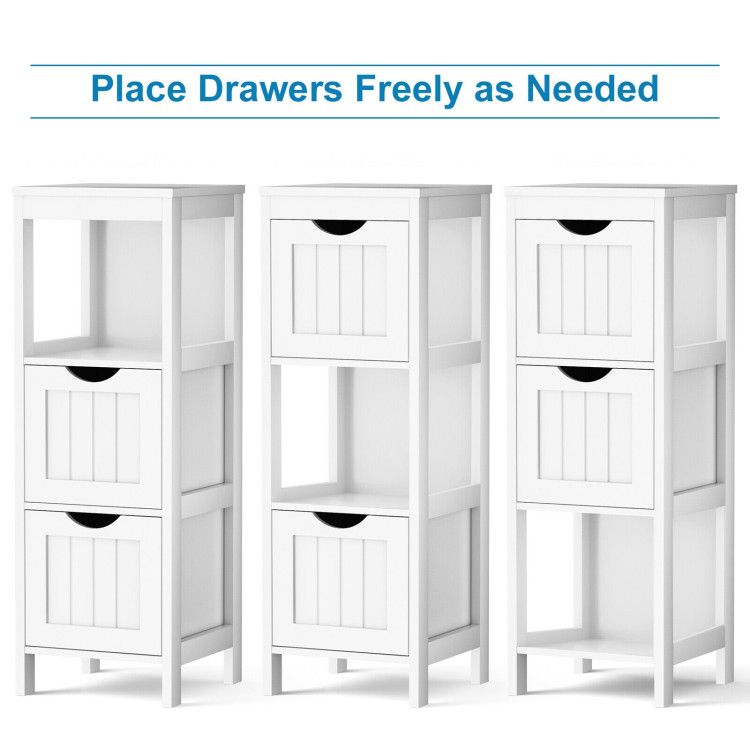 Floor Multifunction Bathroom Storage Organizer Rack with 2 Drawers