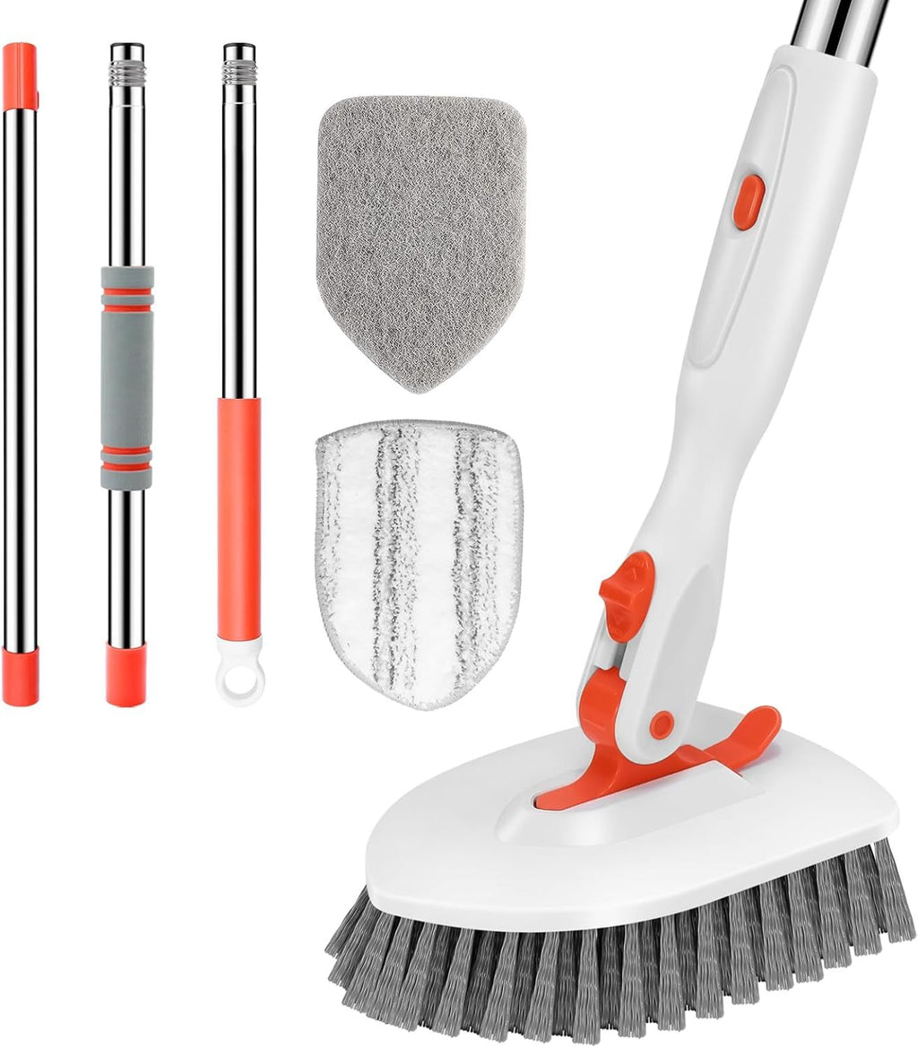 3-in-1 Long-Handle Floor, Tile and Tub Scrubber