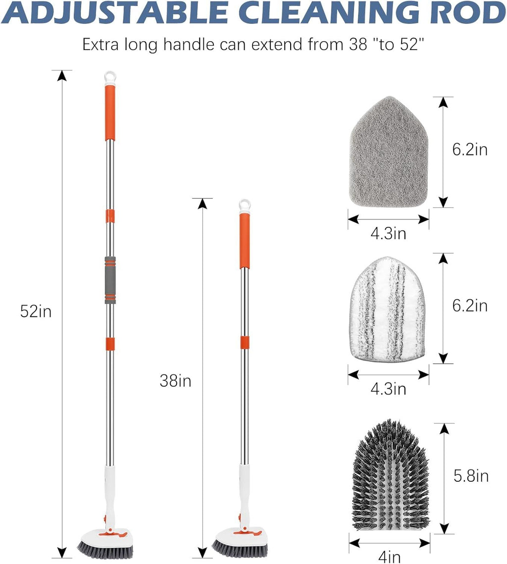 3-in-1 Long-Handle Floor, Tile and Tub Scrubber