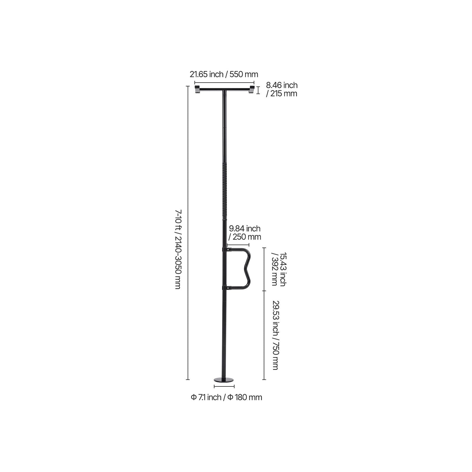 Tension-Mounted Transfer Pole with Curved Handhold