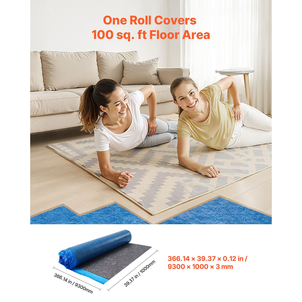 Noise-Reducing Floor Underlayment With Vapor Barrier
