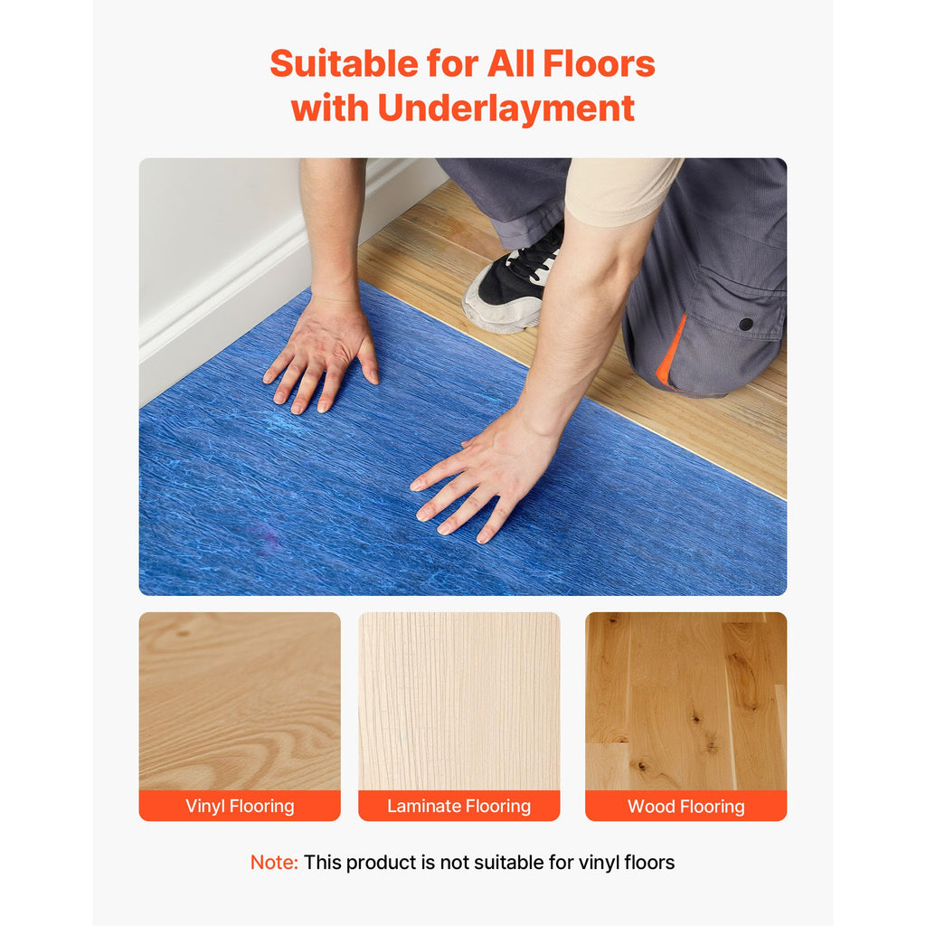 Noise-Reducing Floor Underlayment With Vapor Barrier