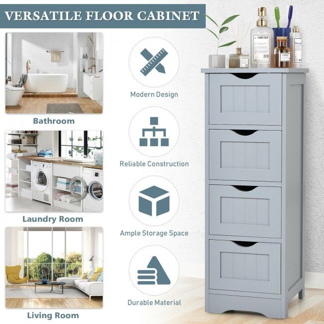 Modern White Storage Cabinet with Spacious Drawers