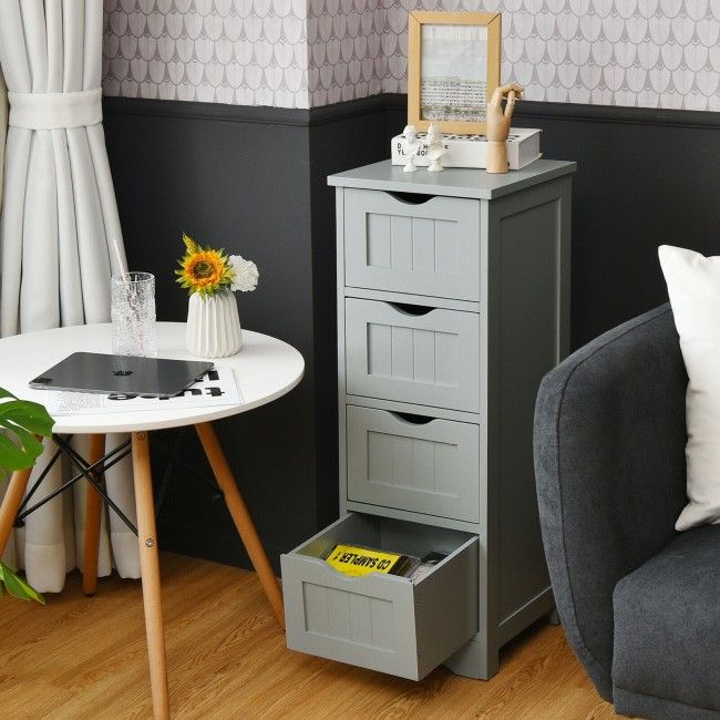 Modern White Storage Cabinet with Spacious Drawers