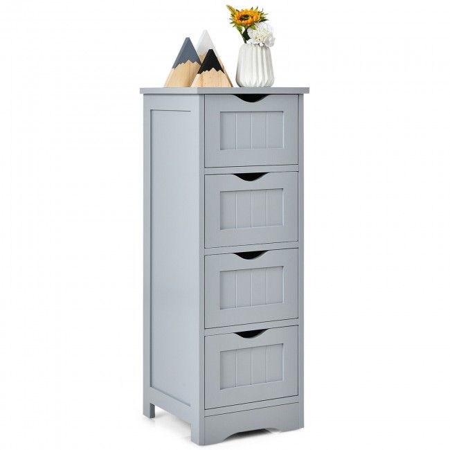 Modern White Storage Cabinet with Spacious Drawers