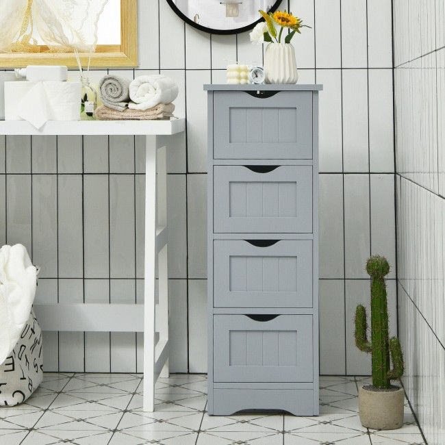 Modern White Storage Cabinet with Spacious Drawers