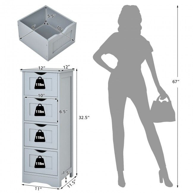 Modern White Storage Cabinet with Spacious Drawers