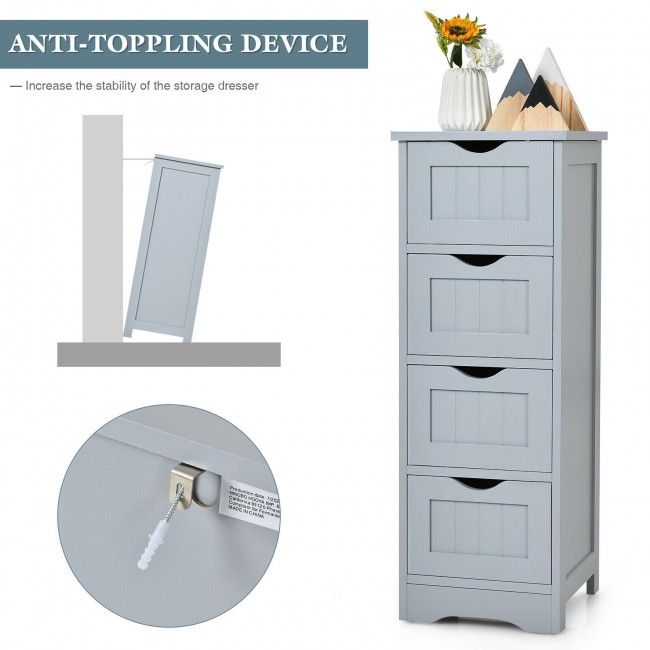 Modern White Storage Cabinet with Spacious Drawers