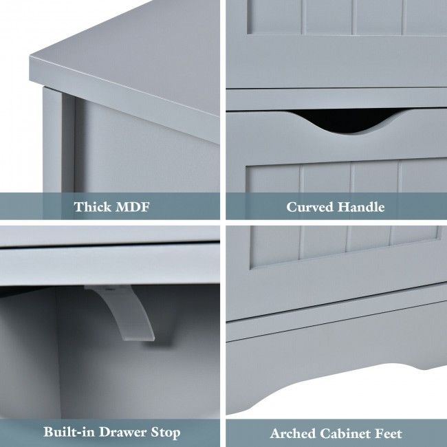 Modern White Storage Cabinet with Spacious Drawers