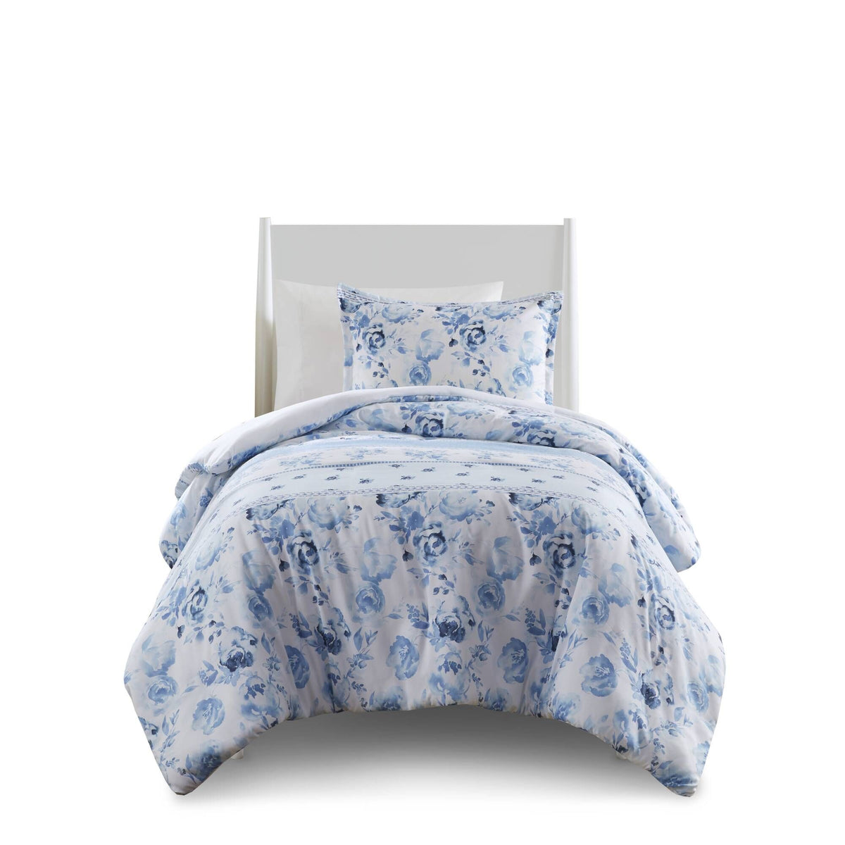 Floral Striped Duvet Cover Set Full/Queen