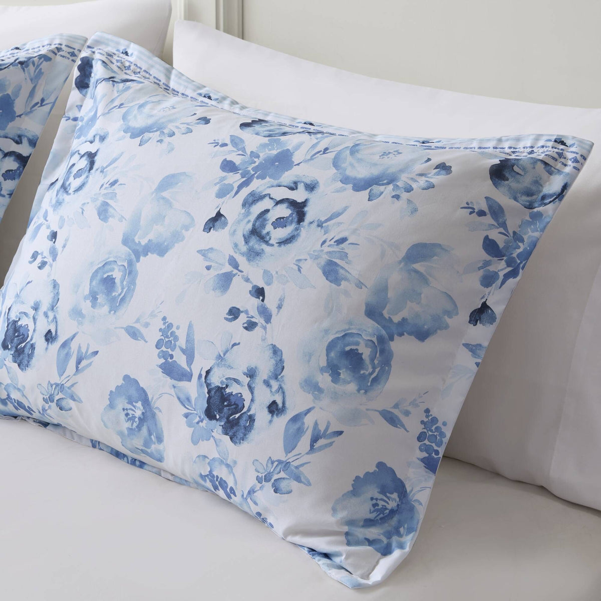 Floral Striped Duvet Cover Set Full/Queen