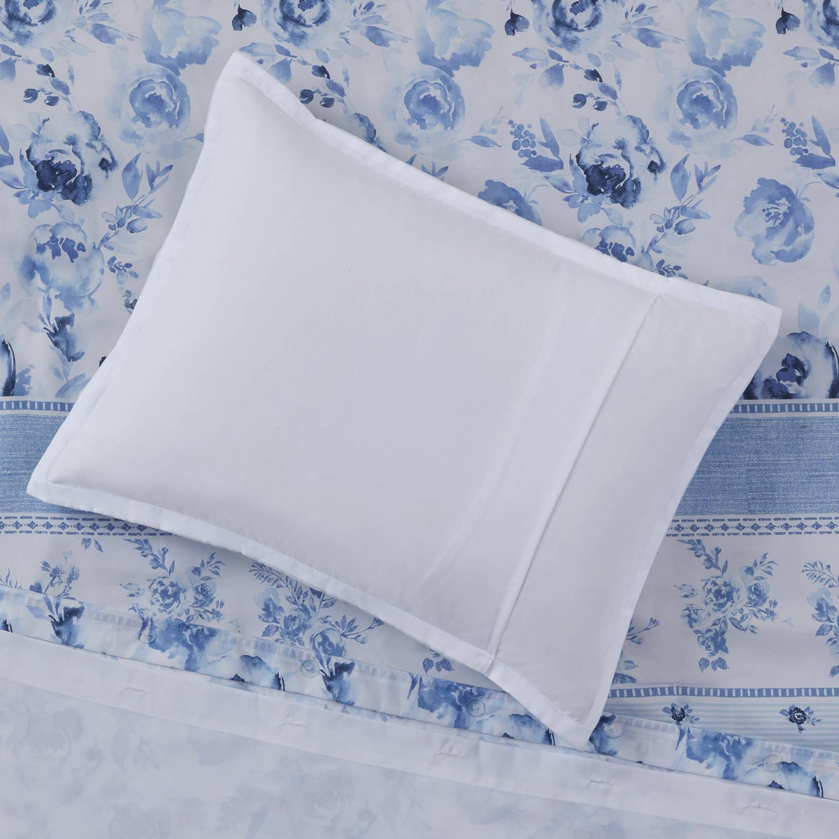 Floral Striped Duvet Cover Set Full/Queen