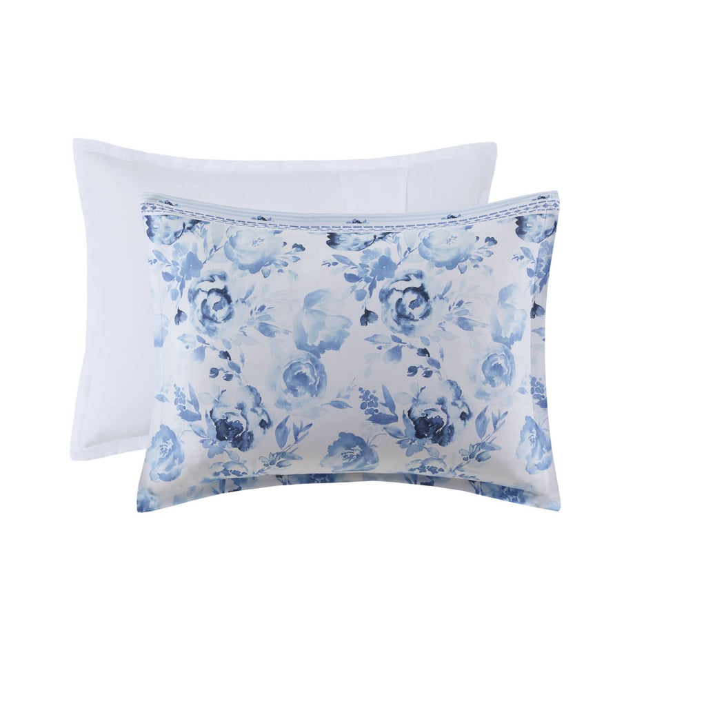 Floral Striped Duvet Cover Set Full/Queen