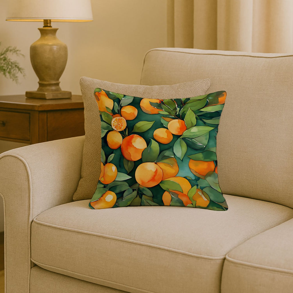Florida Orange Blossom Watercolor Throw Pillow