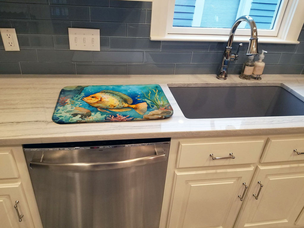 Flounder Artwork Dish Drying Mat