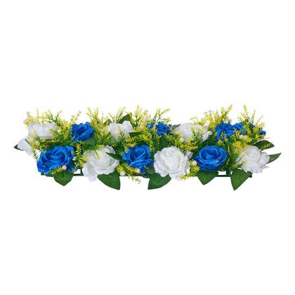 Blue and White Faux Rose Flower Ball Set