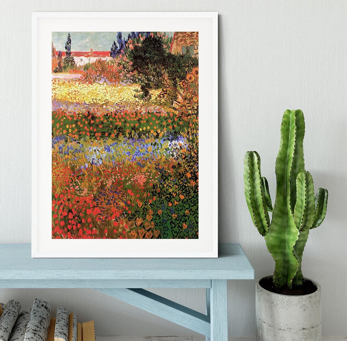 Handmade Framed Print of Van Gogh's Flowering Garden