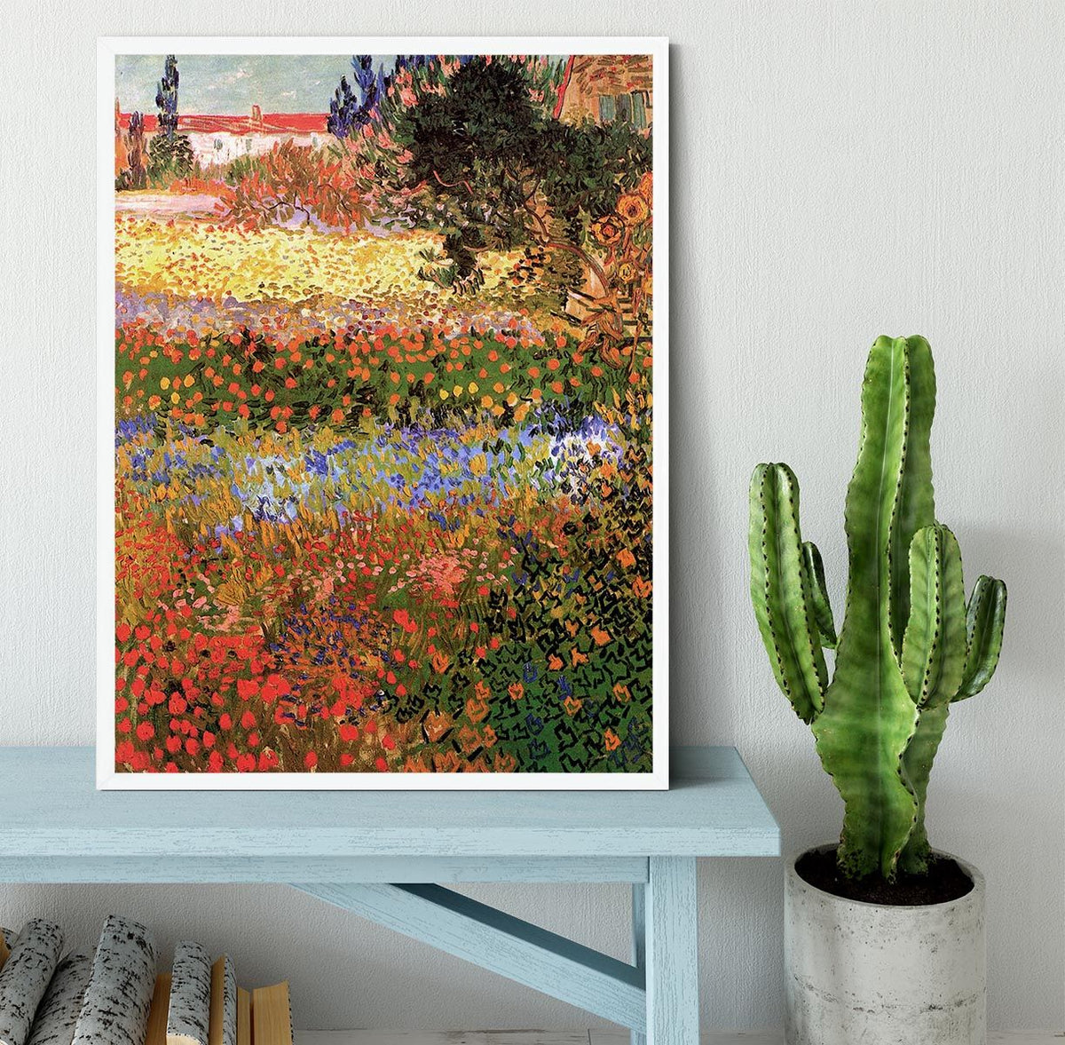 Handmade Framed Print of Van Gogh's Flowering Garden