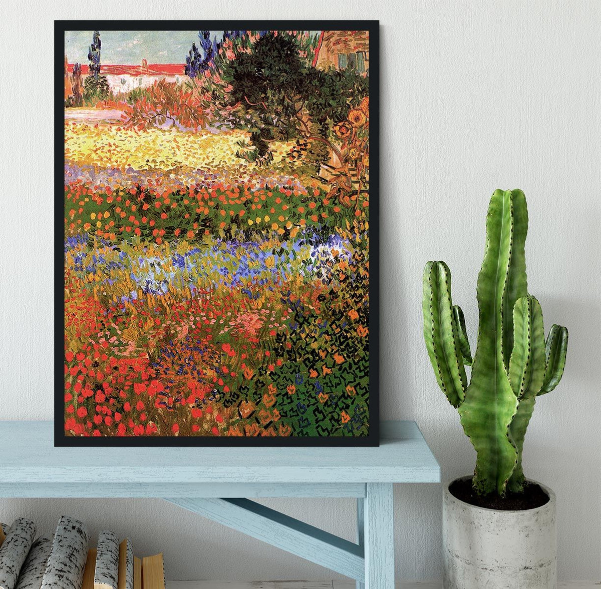 Handmade Framed Print of Van Gogh's Flowering Garden
