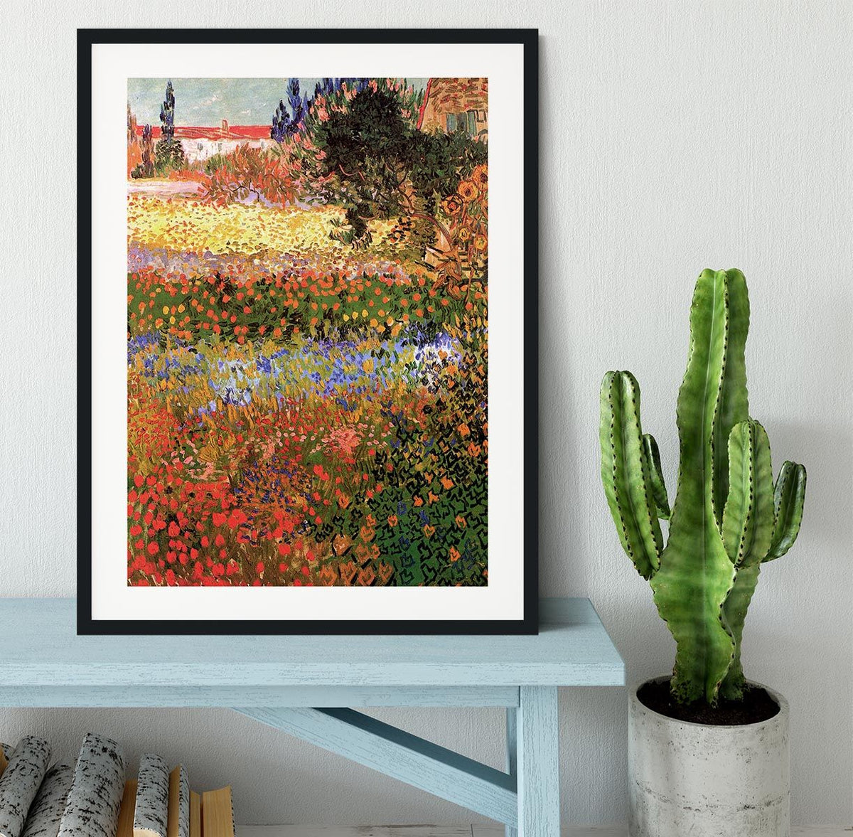 Handmade Framed Print of Van Gogh's Flowering Garden