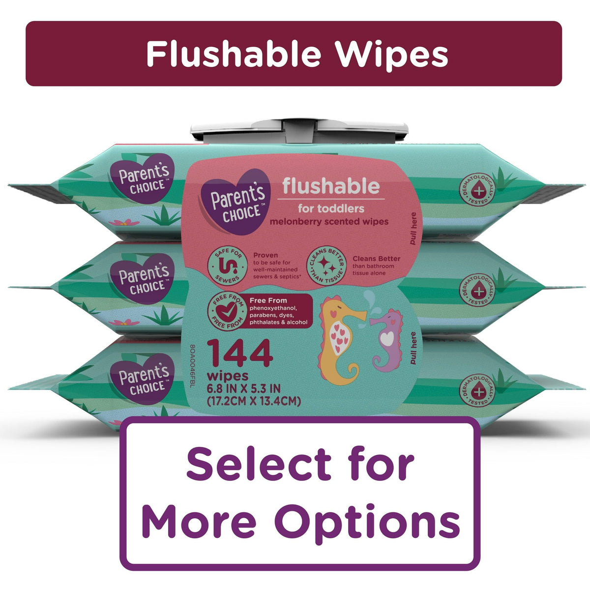 Melonberry-Scented Flushable Personal Wipes