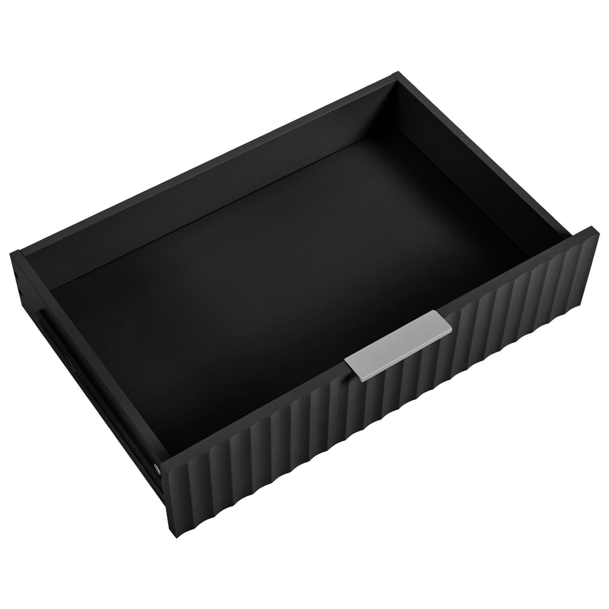 Fluted Kitchen Island with Trash Can Storage Cabinet, Power Outlet, Internal Storage Rack