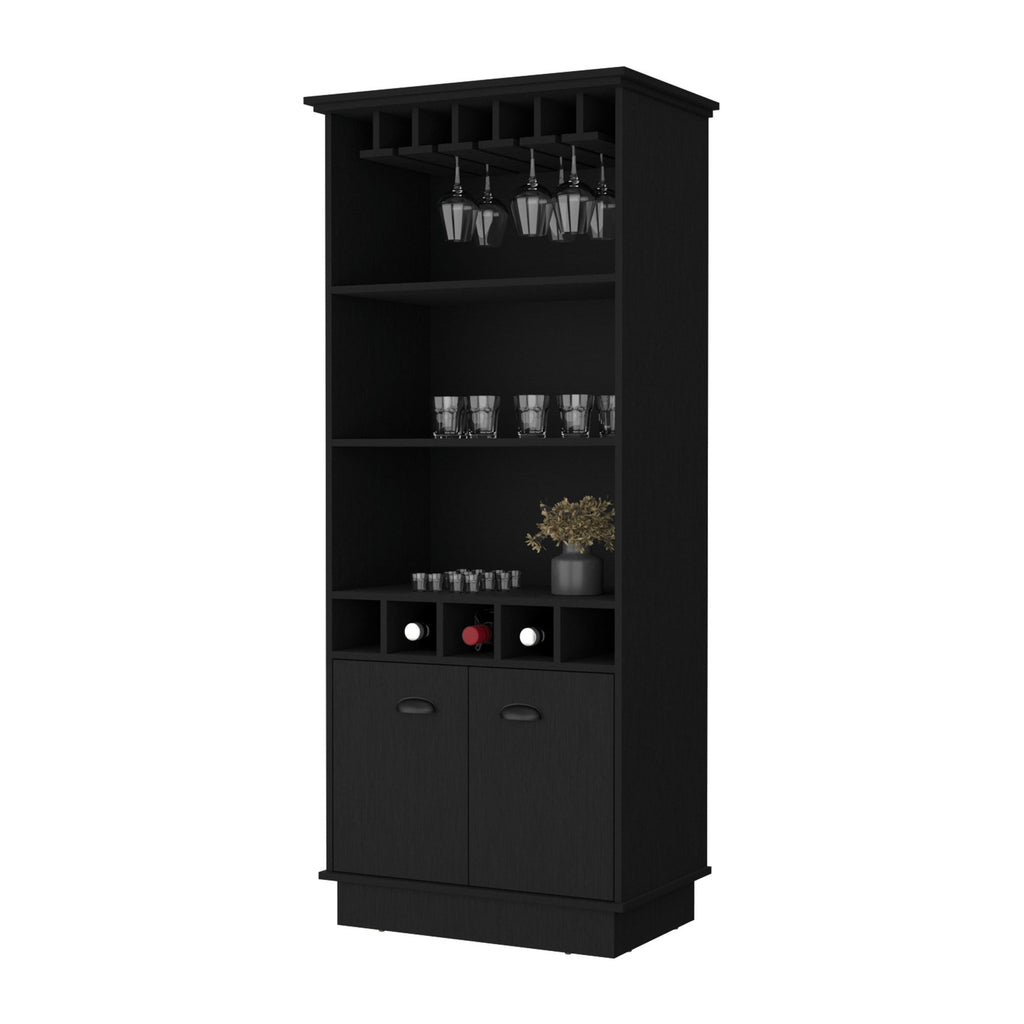 Sophia Bar Cabinet with Glassware and Bottle Storage