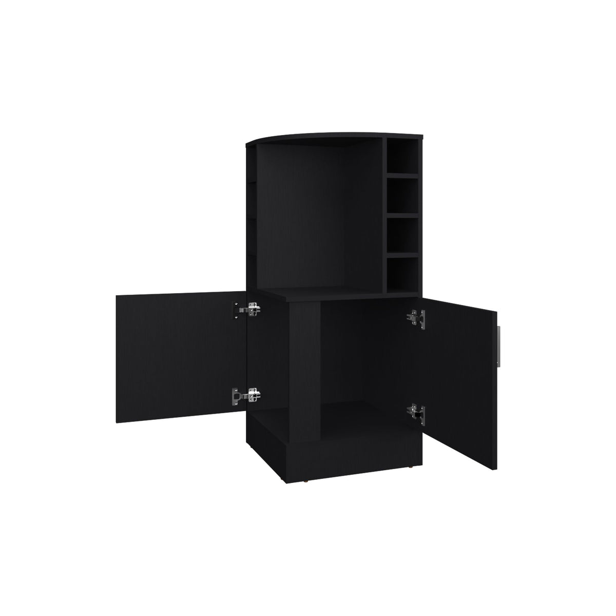 Corner Bar Cabinet with Wine Rack, Open Shelves, and Hidden Storage